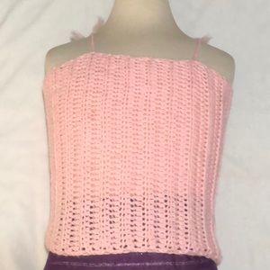 Tank tube top spaghetti strap ties handmade crochet